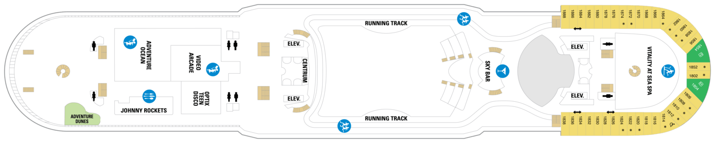Royal Caribbean International, Adventure of the seas, Deck 12.png